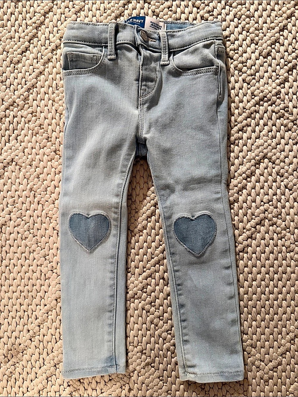 Old Navy Rockstar Jeggings with Heart Knees Toddler Jeans 3T